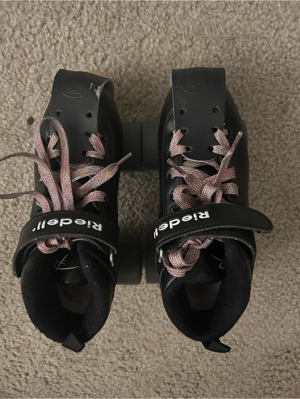 Upgraded Black Riedell Dart Quad Roller Skates - Premium Parts